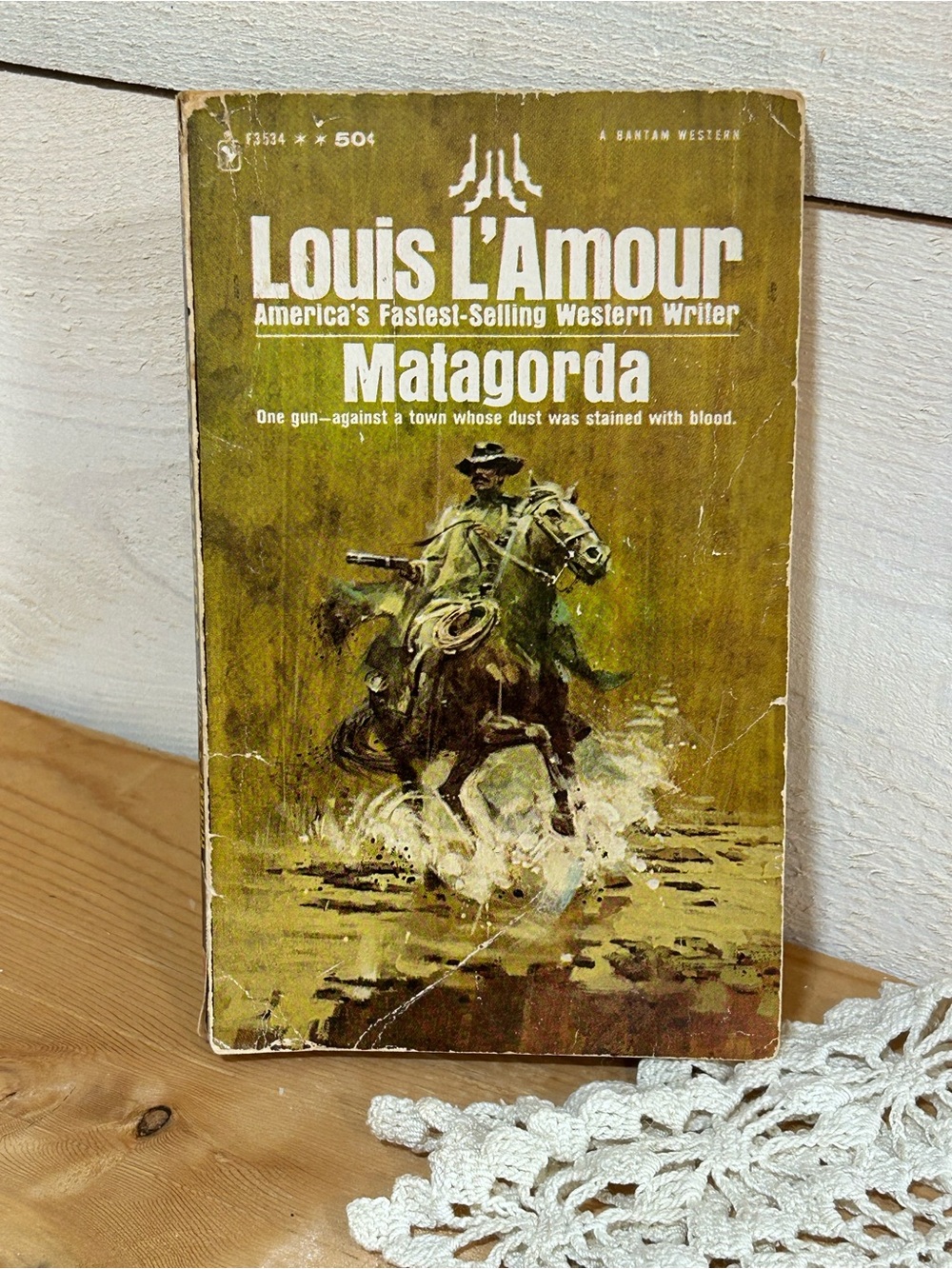 Louis L'Amour Matagorda Vintage Western Paperback - Olive Green Cover